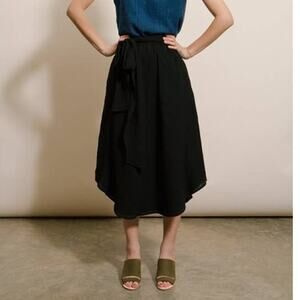 Hackwith Design House Swing Tie black cotton skirt